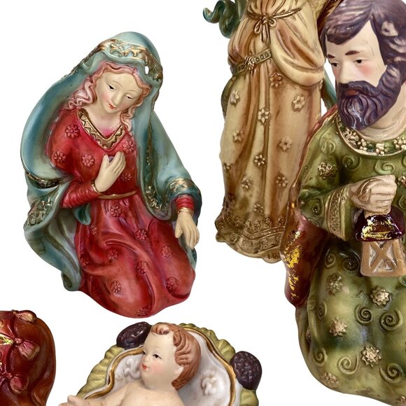 Vintage Ceramic Nativity Set Figurines Family Christmas Decor - Picture 3 of 10